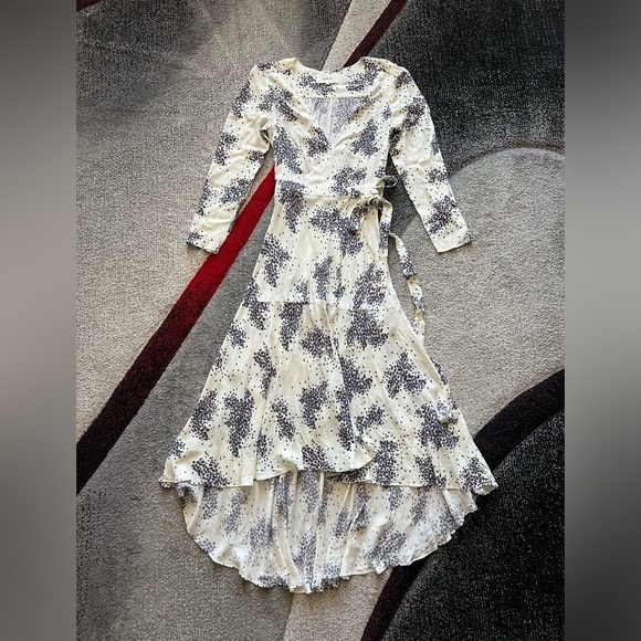 Ba&Sh Floral Long Sleeve Wrap MIDI Dress - Picture 1 of 5